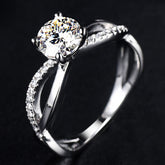 Interwoven Modern Split Shank 1.0 Carat Moissanite Engagement Ring
